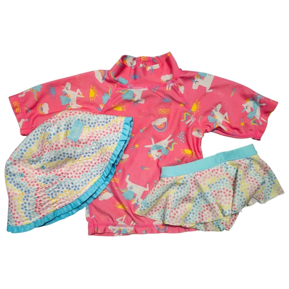 Pink Kids Swim Rashguard Set - Picture 1 of 5